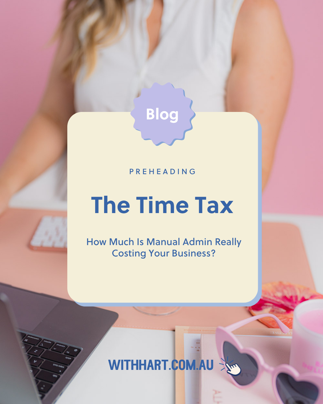 Small business owner at a laptop surrounded by sticky notes and admin tasks , the hidden time tax of manual systems